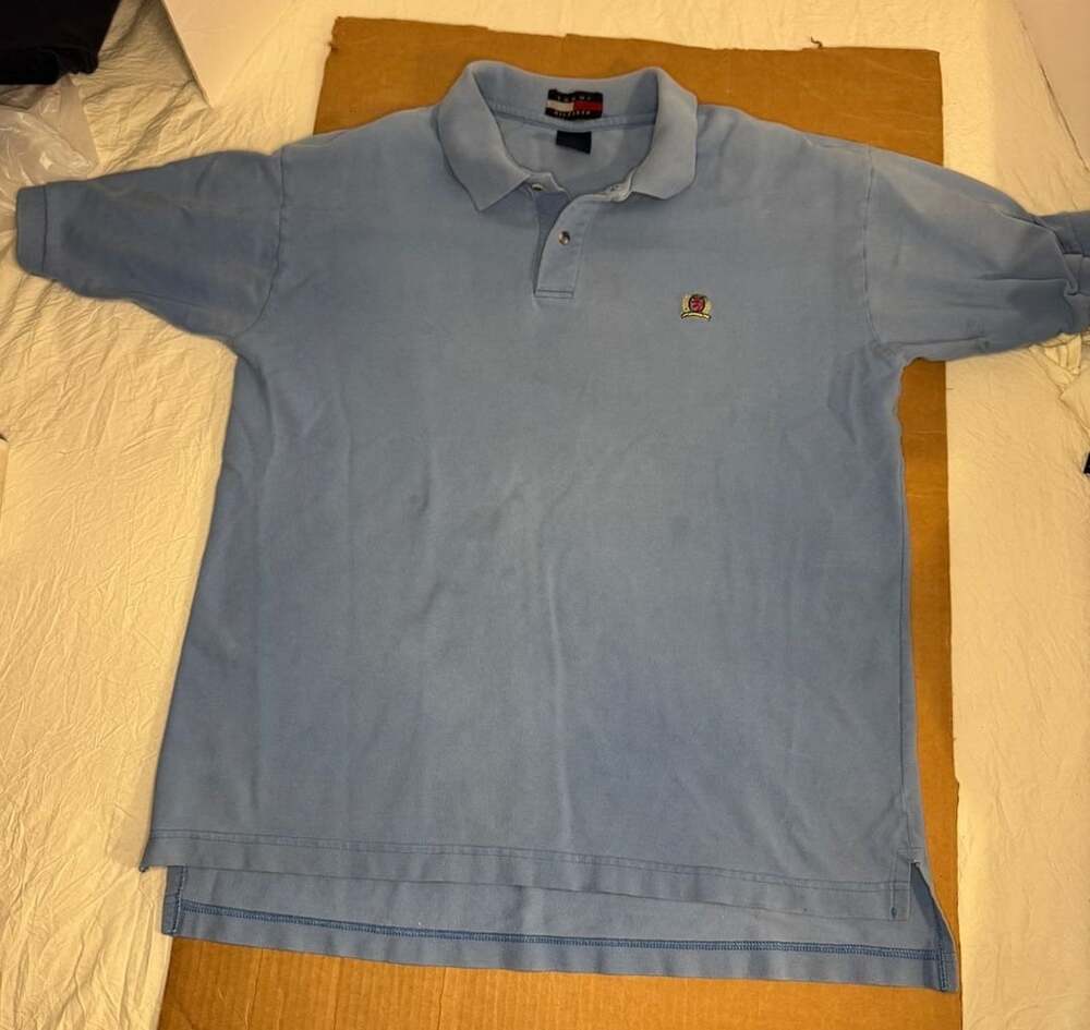 Tommy Hilfiger Men's Blue Short Sleeve Crest Logo Polo Shirt